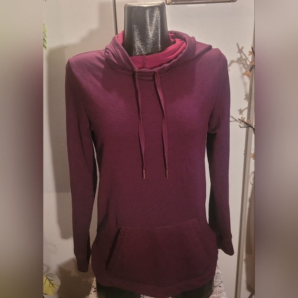 Hyba Plum Colored Pullover Hoodie M